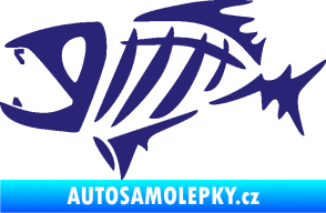 Samolepka Ryba kostra  007 levá střední modrá