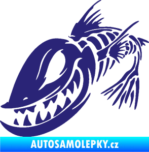 Samolepka Ryba kostra 001 levá střední modrá