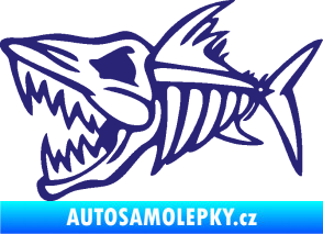 Samolepka Ryba kostra 002 levá střední modrá