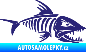 Samolepka Ryba kostra 003 pravá střední modrá