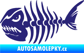 Samolepka Ryba kostra 004 levá střední modrá