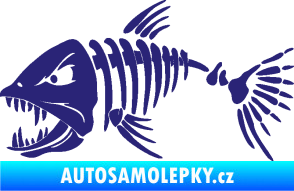 Samolepka Ryba kostra 005 levá střední modrá