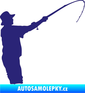 Samolepka Rybář 004 pravá střední modrá