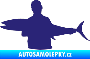 Samolepka Rybář 006 levá střední modrá