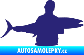 Samolepka Rybář 006 pravá střední modrá