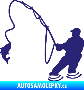 Samolepka Rybář 018 levá střední modrá