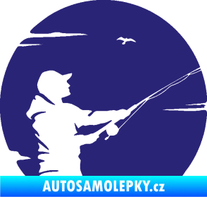 Samolepka Rybář 022 pravá střední modrá