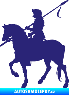 Samolepka Rytíř na koni levá střední modrá