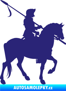 Samolepka Rytíř na koni pravá střední modrá