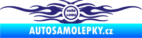 Samolepka Samolepka na zadní sklo plameny se znakem střední modrá
