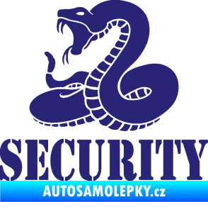 Samolepka Security hlídáno - levá had střední modrá