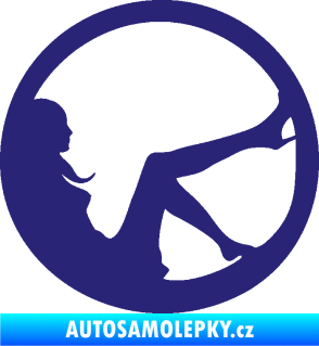 Samolepka Sexy lady 003 pravá v kruhu střední modrá