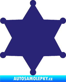 Samolepka Sheriff 002 hvězda střední modrá