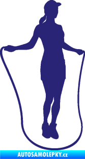 Samolepka Skákání přes švihadlo 001 pravá skipping rope střední modrá