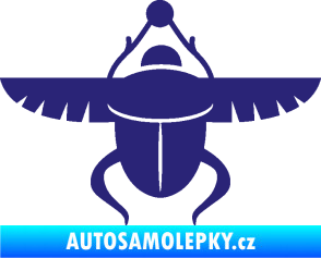 Samolepka Skarab - brouk vruboun 001 egyptský symbol střední modrá