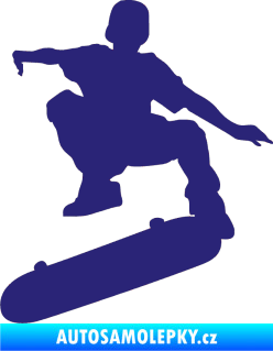 Samolepka Skateboard 004 levá střední modrá
