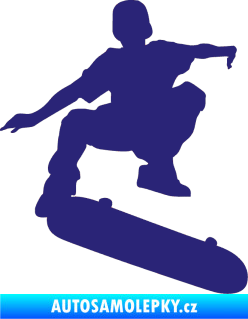 Samolepka Skateboard 004 pravá střední modrá