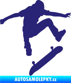 Samolepka Skateboard 005 pravá střední modrá
