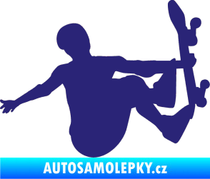 Samolepka Skateboard 008 pravá střední modrá
