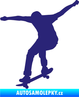 Samolepka Skateboard 011 levá střední modrá
