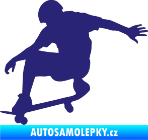 Samolepka Skateboard 012 levá střední modrá