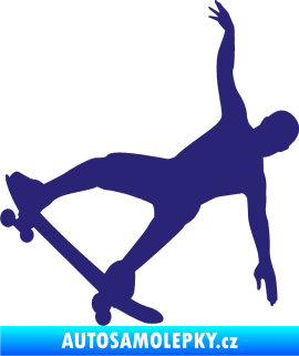 Samolepka Skateboard 013 levá střední modrá