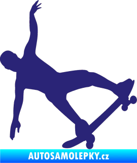 Samolepka Skateboard 013 pravá střední modrá