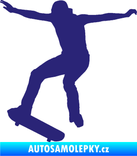 Samolepka Skateboard 017 levá střední modrá