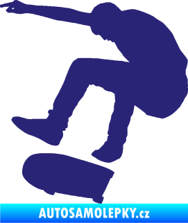 Samolepka Skateboard 018 levá střední modrá