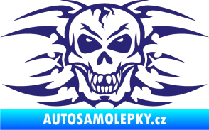 Samolepka Skeleton - lebka střední modrá