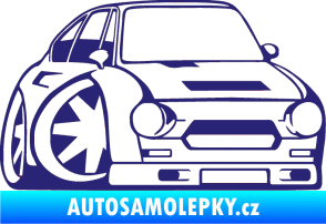 Samolepka Škoda 110r karikatura pravá střední modrá