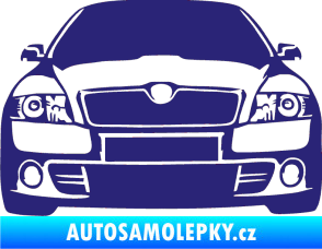 Samolepka Škoda Octavia 2 karikatura  střední modrá