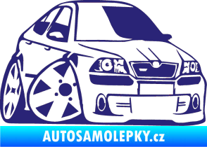 Samolepka Škoda Octavia RS karikatura pravá střední modrá