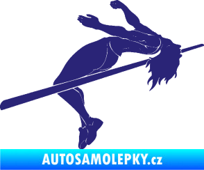 Samolepka Skok do výšky 001 pravá atletika střední modrá