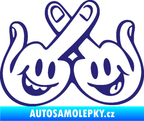 Samolepka Smajlíci f*ck pravá střední modrá
