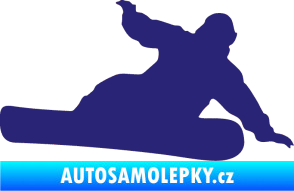 Samolepka Snowboard 001 pravá střední modrá