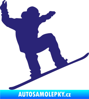 Samolepka Snowboard 003 pravá střední modrá