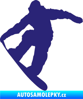 Samolepka Snowboard 019 pravá střední modrá