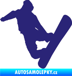 Samolepka Snowboard 020 levá střední modrá