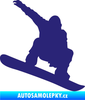 Samolepka Snowboard 021 pravá střední modrá
