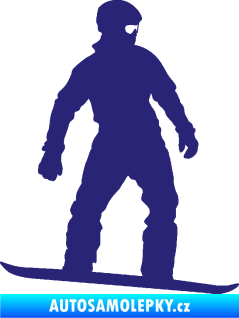 Samolepka Snowboard 024 pravá střední modrá