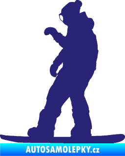 Samolepka Snowboard 028 levá střední modrá
