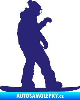 Samolepka Snowboard 028 pravá střední modrá