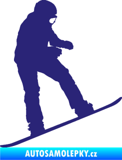 Samolepka Snowboard 030 pravá střední modrá