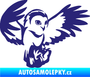 Samolepka Sova 006 pravá střední modrá