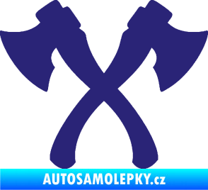 Samolepka Spojené sekery střední modrá
