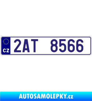 Samolepka SPZ s EU reflexní (odrazkový) podklad střední modrá