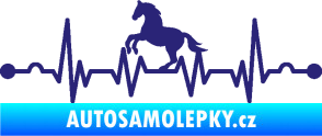 Samolepka Srdeční tep 010 levá  koník střední modrá