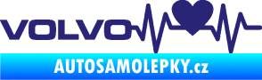 Samolepka Srdeční tep 021 levá Volvo srdcem střední modrá