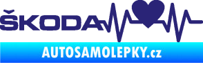 Samolepka Srdeční tep 025 levá škoda střední modrá